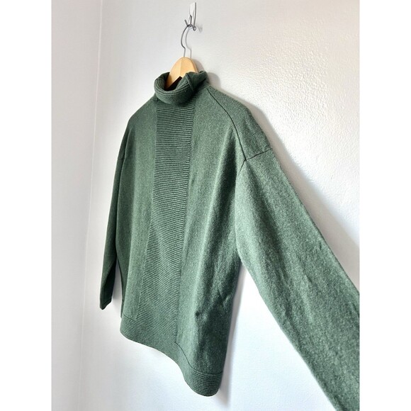 Lafayette 148 100% Cashmere Green Turtleneck Sweater Size S Minimalist Luxury - Picture 3 of 5